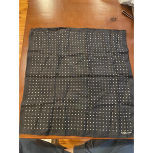 Polo Ralph Lauren Navy Blue Silk Pocket Square | White Polka Dot | Classic 17"